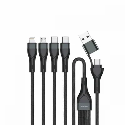 Image de Câble Usb-C/Usb-A 4Smarts 4W1 1.2M Czarny