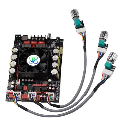 Image de Amplificateur de puissance audio sans fil, amplificateur de puissance audio, amplificateur de puissance audio 220W+220W, amplificateur de puissance audio BT 5.2, module d'amplification du son portable, module d'amplification du son, carte d'amplificateur de haut-parleur, amplificateur de subwoofer haute puissance, amplificateur de subwoofer