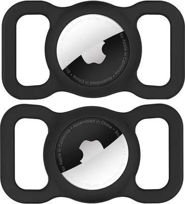 Zdjęcie produktu dla Etui na Apple AirTag silikonowe na obrożę psa lub kota - czarne
