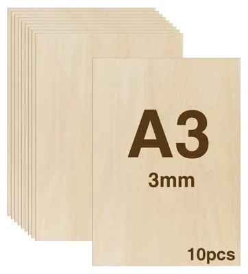 Productafbeelding van Multiplex platen, 10 stuks, A4 formaat, 3 mm dik