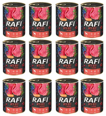 Produktbild von Dolina Noteci Rafi - getreidefreies Nassfutter für ausgewachsene Hunde aller Rassen mit Rindfleisch, 12 Dosen à 800g