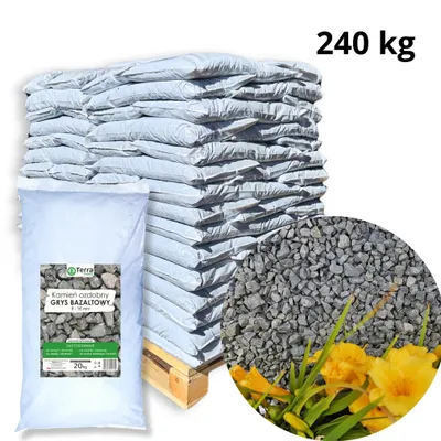Produktbild von Basalt Splitt 8-16 mm Anthrazit 240 kg (Palette 12x20 kg) Dekorationsstein Gartendeko Feniks