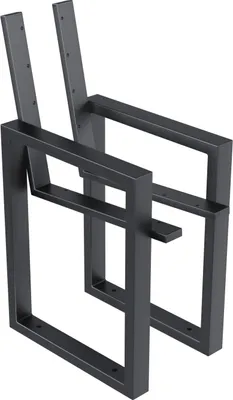 Two black metal bench legs are shown against a white background.