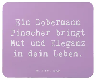Produktbild von Mr. & Mrs. Panda Mousepad Spruch Dobermann Pinscher - Lavendeltraum - Geschenk, Mauspad, loyaler Freund, treue Begleiter, Hundeliebhaber, Hunderassen, Hunderasse, laptop