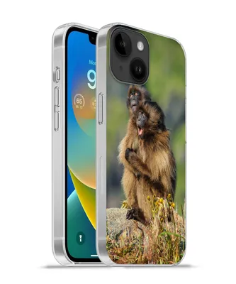 Produktbild von MuchoWow® Handyhülle Schutzhülle Hülle für Apple iPhone 14 - Softcase Affen - Pflanzen - Steine - Familie Silikon Softcase Handy Hülle - Mobiltelefonhülle