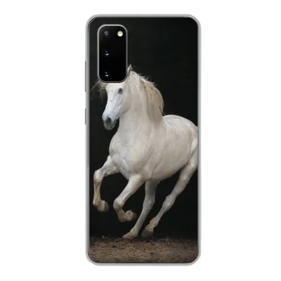 Produktbild von MuchoWow® Handyhülle Schutzhülle Hülle für Samsung Galaxy S20 Pferde - Schwarz - Porträt Silikon Softcase Handy Hülle - Bild