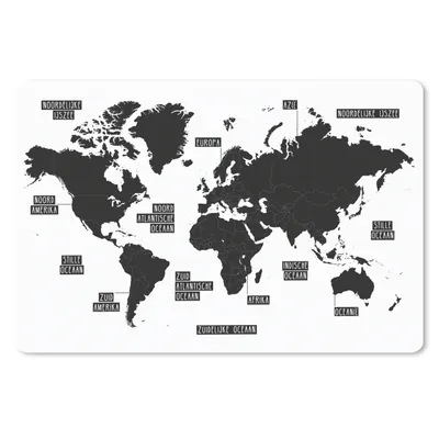 Produktbild von MuchoWow® Mauspad Mousepad Weltkarte - Schwarz - Weiß - Kinder - Junge - Mädchen 27x18 cm - Mousepads - Maus Mat - Pad - Mausunterlage - Büroartikel - Desk Matten