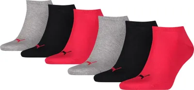 Produktbild von PUMA Uni Sneaker-Socken, 6er Pack - ECOM, Logo, einfarbig Rot 39-42
