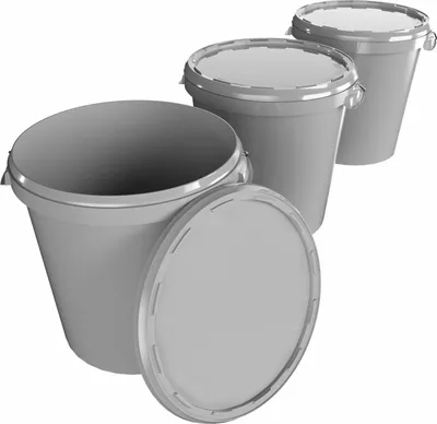 Produktbild von Eimer mit Deckel 30 L | Vorratseimer | Lebensmittelecht Grau | Hobbock | 3 Stück