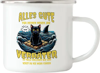 Produktbild von Alles Gute Verräter Emaille-Tasse Abschiedsgeschenk Kollegen Jobwechsel Lustig Humor