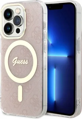 Zdjęcie produktu dla Guess GUHMP14LH4STP iPhone 14 Pro 6.1różowy/pink hardcase 4G MagSafe