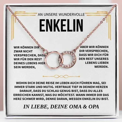 Image de Collier en or rose avec cristaux de zirconium - À notre merveilleuse petite-fille - NASUS_FOREVERNECKLACE