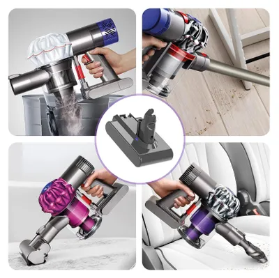 Zdjęcie produktu dla Do Dyson V6, akumulator zamienny, 6000 mAh (6,0 Ah), żółty, kompatybilny z SV03/SV07/SV09/DC62/DC58/DC59