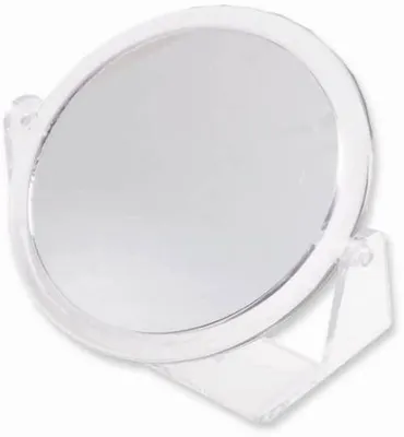 Reise-Make-up-Spiegel 10 cm, 1×/3× Vergrößerung, doppelseitig, Drehständer