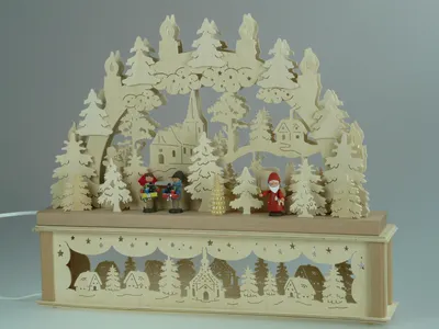 Produktbild von Original Erzgebirgischer Marken Schwibbogen Lichterbogen 50 x 43 cm K50-2_267