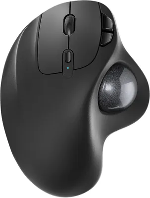 Immagine prodotto di Mouse trackball wireless - Mouse ergonomica - Lavoro efficiente - Connessione a tre dispositivi - Ricaricabile - Nera
