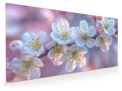 Produktbild von Küchenrückwand Spritzschutz Glas mit Motiv Blühender Zweig 40 x 40 cm