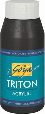 A bottle of black acrylic paint.