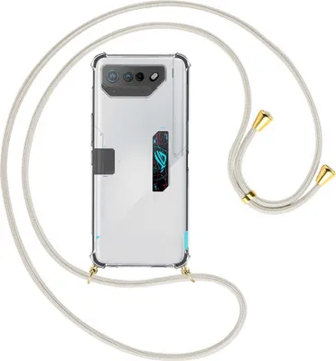 Produktbild von Handykette Backcover-Schutzhülle mit Band (Metall goldfarben) für Asus ROG Phone 7 Ultimate (6.78'') - grün/blau/weiß