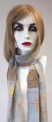 Produktbild von Schal Blätter, 152x34 cm 100% Seide