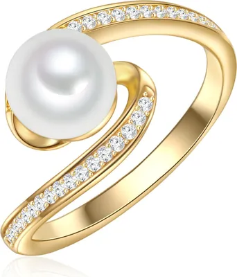 Produktbild von Valero Pearls Ring Sterling Silber Zirkonia Süßwasser-Zuchtperle 50100218 54