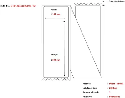 Immagine prodotto di Etichetta di cattura della nave 102 x 192 mm,