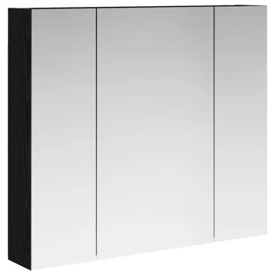 Immagine prodotto di vidaXL Armadietto a specchio da bagno Nero effetto rovere 80 x 14,5 x 70 cm