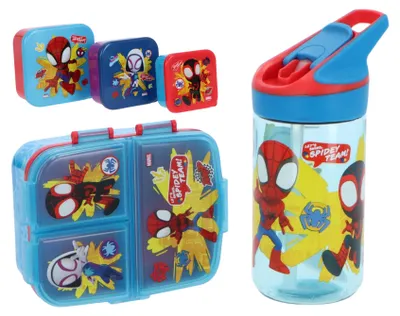 Image de Ensemble de repas Spiderman : boîte à lunch, boîte à goûter et gourde - Spidey