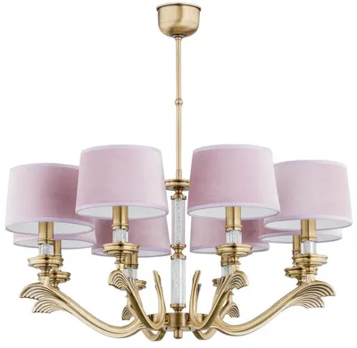 Produktbild von Casa Padrino Luxus Barock Kronleuchter Matt Gold / Rosa Ø 72 cm