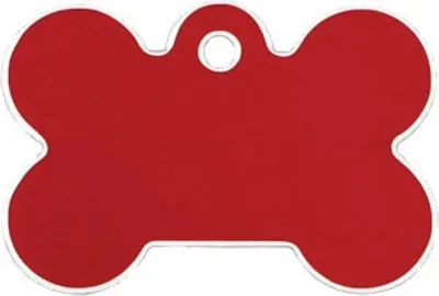 Produktbild von Adressanhänger mit Gravur - Knochen groß - rot mit Silberrand