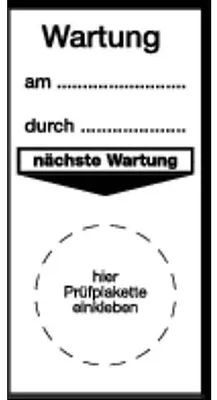 Produktbild von Grundplaketten Wartung am ... durch 40x80mm