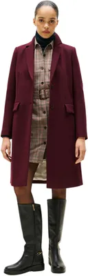 Produktbild von Tommy Hilfiger Damen Mantel Classic Wool Einreihig, Rot (Deep Burgundy), 36