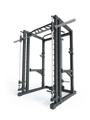 Produktbild von ATLETICA R7-Forge Power Rack | 220cm Höhe | Mit Plate Load Gewichte und Smith Machine | Smith kann optional vor oder hinter dem Rack angebracht werden