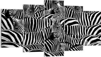 Produktbild von Bild auf Leinwand - Leinwandbild - Tiere Zebra Streifen - 160x85cm - Wand Bild - Wanddeko - Leinwanddruck - Bilder - Kunstdruck - Wanddekoration - Leinwand bilder - Wandkunst - EA160x85-0340