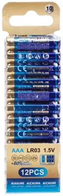 Image de Batterie alcaline AAA LR03, 1,5 V, lot de 12, idéale pour les appareils électroniques tels que