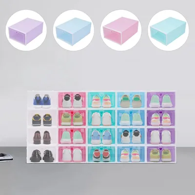 Immagine prodotto di Contenitori per scarpe - Scatolette pieghevoli e impilabili Set da 20 - Grande capacità - Plastica ABS - Scatola multifunzionale per ordinare