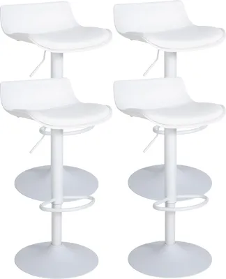 Produktbild von CLP 4er Set Barhocker Aveiro Kunstleder drehbar und höhenverstellbar weiß