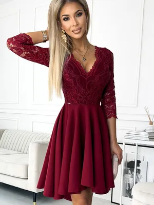 Produktbild von Numoco Spitzenkleid für Damen Nicolle bordo L