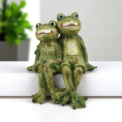 Produktbild von Kunststein Garten-Figur sitzendes Frosch-Paar 31 x 40cm Dekofigur Skulptur Gartendeko