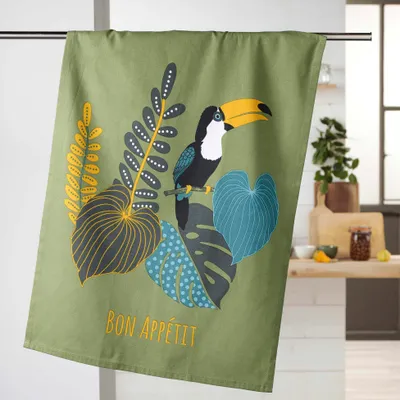 Image de Torchon en coton Toucan bon appetit