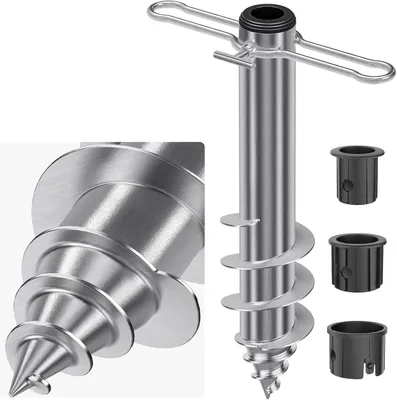Produktbild von Sonnenschirm Bodenanker 42 cm, für Garten und Strand, für Masten 3-5 cm, Metall, Bodenhülse