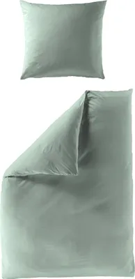 Produktbild von BIERBAUM Bettwäsche Mako-Satin grün 135x200cm, mit 1 Kissen