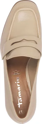 Produktbild von Tamaris Damen Pumps College Penny Loafer Blockabsatz Karree Form 1-24401-44, Größe:41 EU, Farbe:Beige