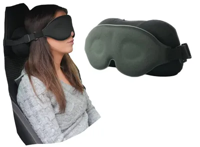 Immagine prodotto di Solidchoice - Cuscino da viaggio ergonomico con maschera per dormire integrata