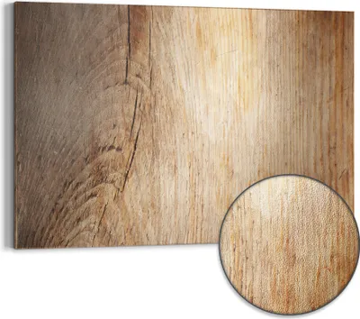 Produktbild von DEQORI Magnettafel Metall 90x60 cm 'Zeitlose Holzstruktur' Whiteboard Pinnwand Büro