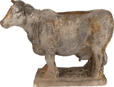 Image de Clayre & Eef Pot de fleurs Vache 36x15x28 cm Gris Matériau céramique