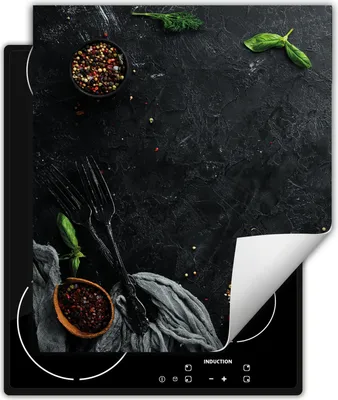 Immagine prodotto di DarHaus Piastra di copertura per fornelli 45x52 cm Tappetino antiscivolo Roll-up, ardesia - Spezie - Peperoncino