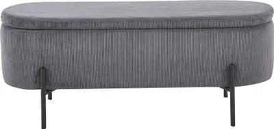 Produktbild von Bettbank mit Stauraumfunktion Grau Sitzhocker Hocker Fußhocker Stoffhocker