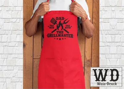 Produktbild von Wessdruck The Grillmaster Kochschürze Rot Schwarz