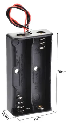 Produktbild von 2 Stš¹cke Batteriehalter, 2x3.7V Kunststoff Akkufach Aufbewahrungsbox mit Kabel fš¹r 18650 Batterie